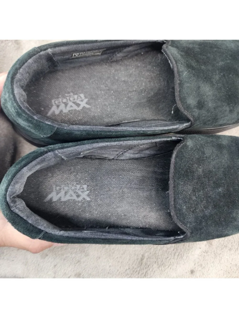 Skechers Shoes Womens Size 8 Goga Max Black Suede Slip-On Comfort *Read*